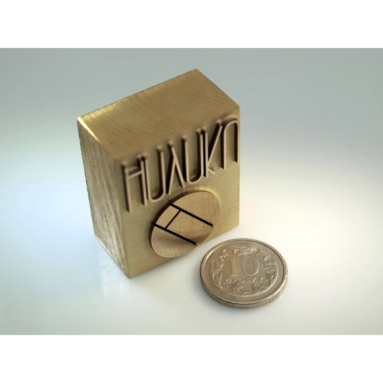 HOTSTAMP - Matryca / Pieczęć mosiężna do wyciskania logotypu na gorąco  - wymiary: 30x25mm