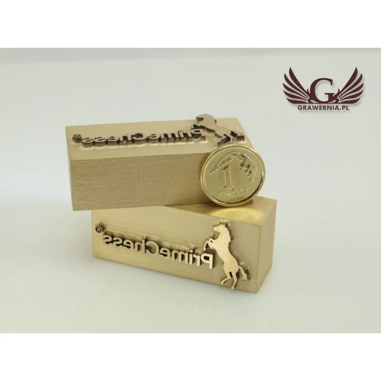 HOTSTAMP - Matryca / Pieczęć do wyciskania logotypu w drewnie na gorąco - wymiary matrycy: 43x19mm