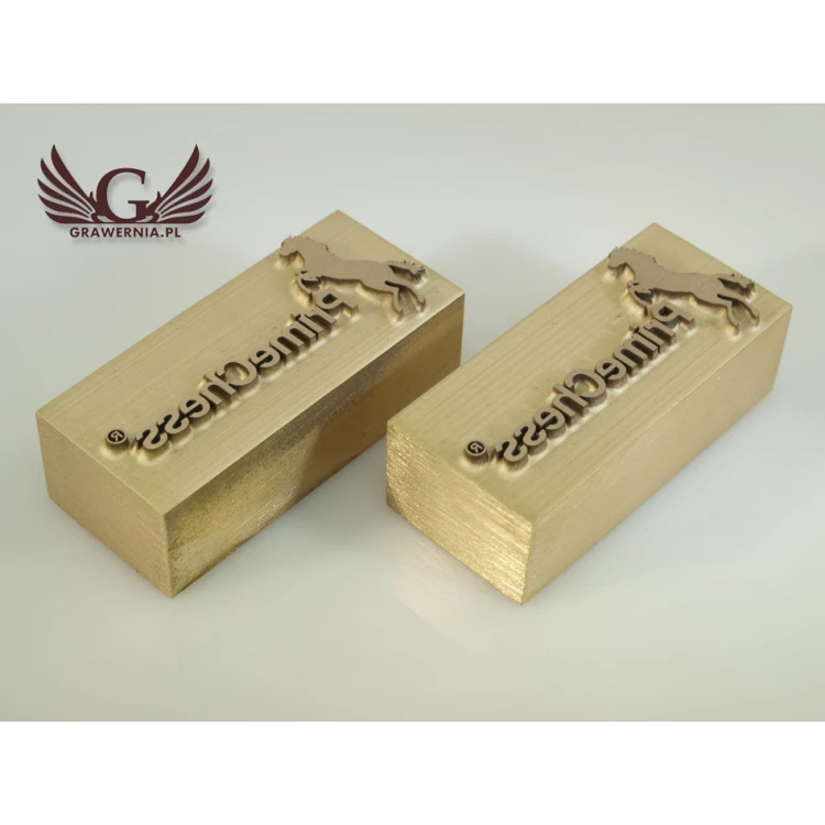HOTSTAMP - Matryca / Pieczęć do wyciskania logotypu w drewnie na gorąco - wymiary matrycy: 43x19mm