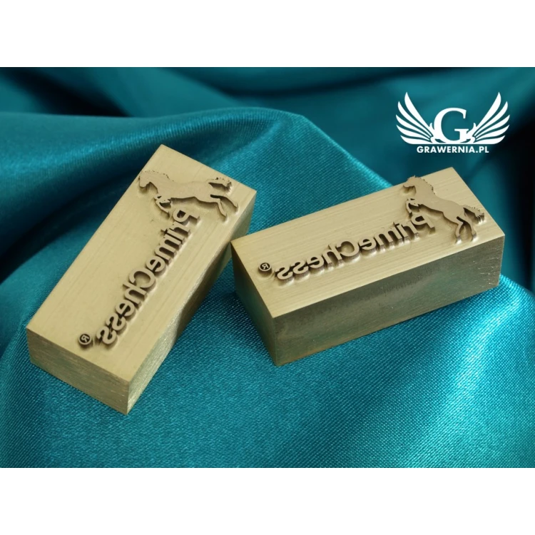 HOTSTAMP - Matryca / Pieczęć do wyciskania logotypu w drewnie na gorąco - wymiary matrycy: 43x19mm