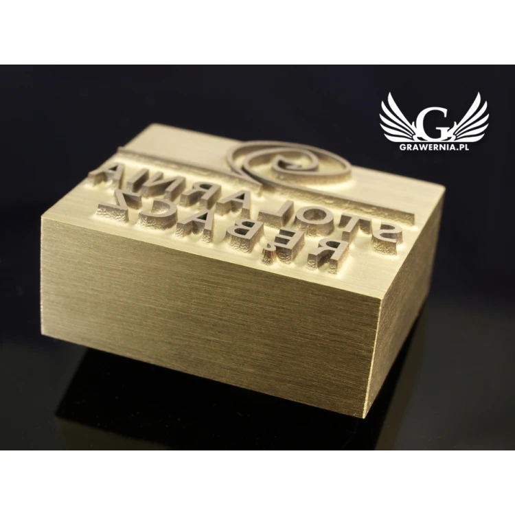 HOTSTAMP - Matryca / Pieczęć do wyciskania logotypu na gorąco i zimno - wymiary matrycy: 34x27mm