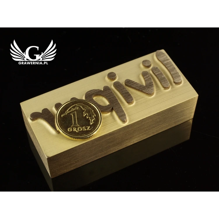 HOTSTAMP - Matryca / Pieczęć do wyciskania logotypu na gorąco i zimno - wymiary matrycy: 57x25mm