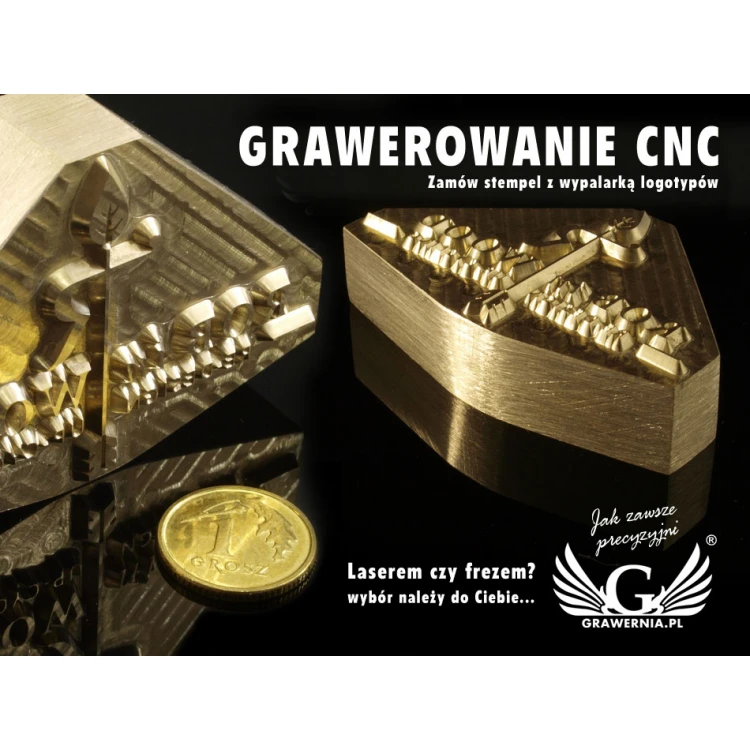 HOTSTAMP - Matryca / Pieczęć do wyciskania logotypu na gorąco i zimno - wymiary matrycy: 56x35mm - CNC
