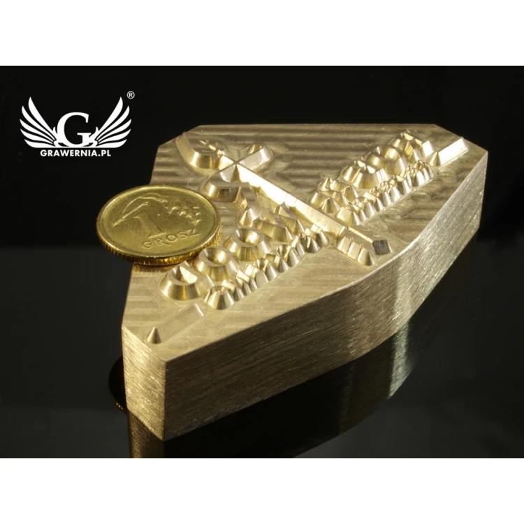 HOTSTAMP - Matryca / Pieczęć do wyciskania logotypu na gorąco i zimno - wymiary matrycy: 56x35mm - CNC