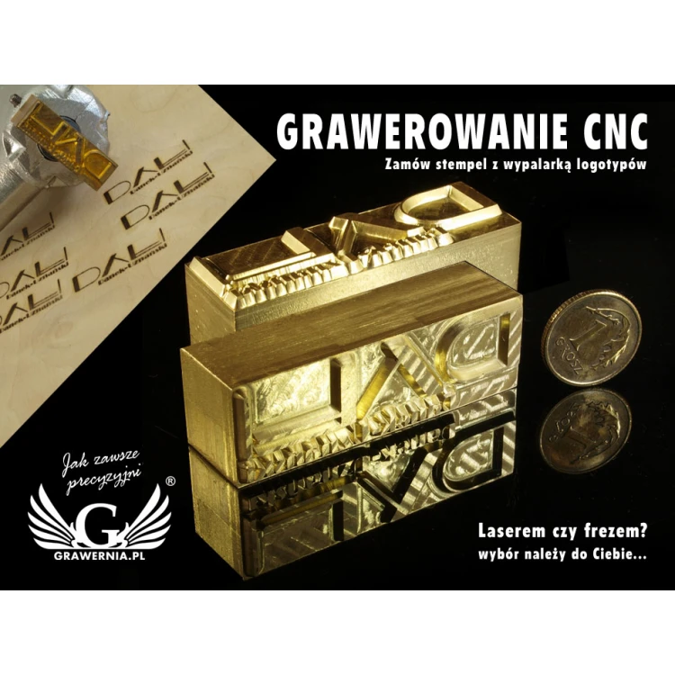 HOTSTAMP - Matryca/Pieczęć do wyciskania logotypu na gorąco i zimno - wymiary matrycy: 47x15mm - CNC