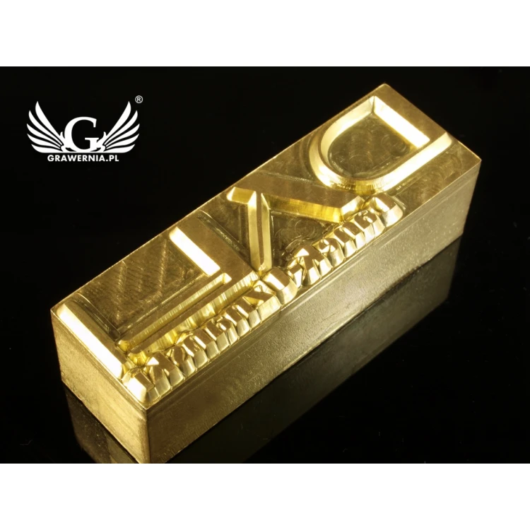 HOTSTAMP - Matryca/Pieczęć do wyciskania logotypu na gorąco i zimno - wymiary matrycy: 47x15mm - CNC