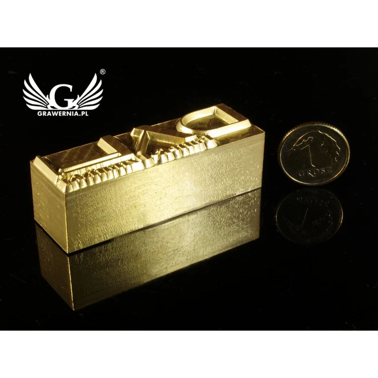 HOTSTAMP - Matryca/Pieczęć do wyciskania logotypu na gorąco i zimno - wymiary matrycy: 47x15mm - CNC
