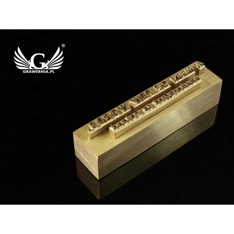HOTSTAMP - Matryca/Pieczęć do wyciskania logotypu na gorąco i zimno - wymiary matrycy: 50x12mm - CNC i LASER