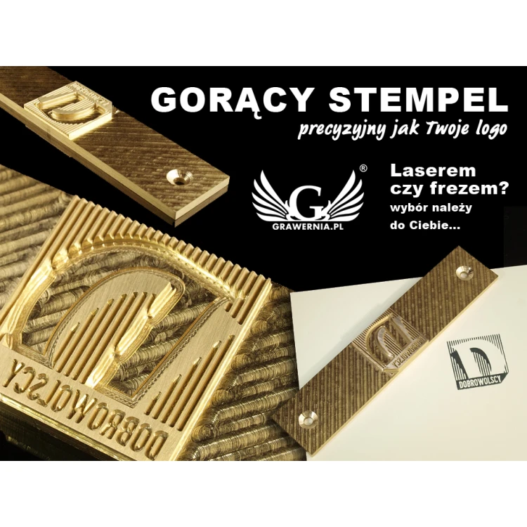 HOT STAMPING - Matryca/Pieczęć do wyciskania logotypu na gorąco i zimno - wymiary matrycy: 149x31mm - CNC