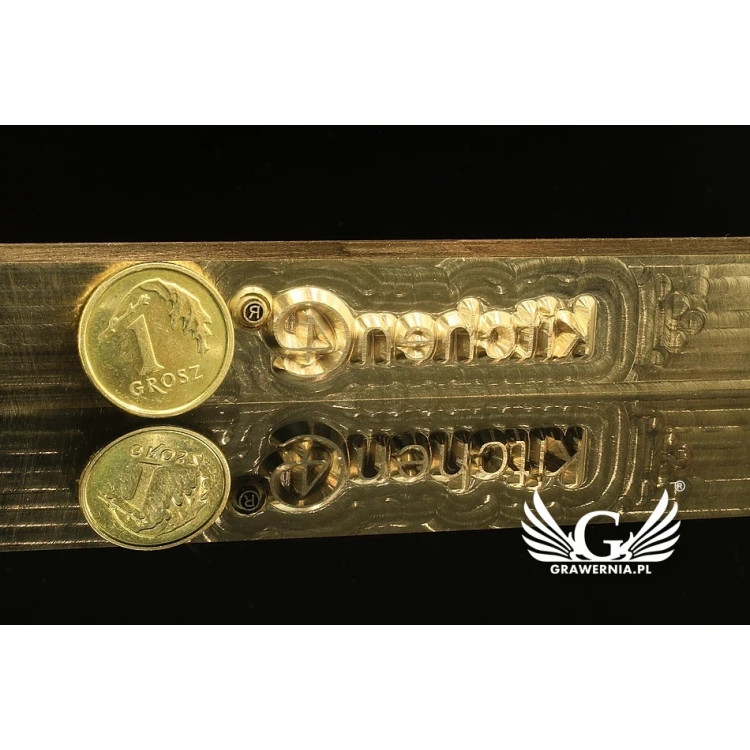 HOTSTAMP - Matryca / Pieczęć do wyciskania logotypu na gorąco i zimno - wymiary matrycy: 120x15mm - CNC i LASER