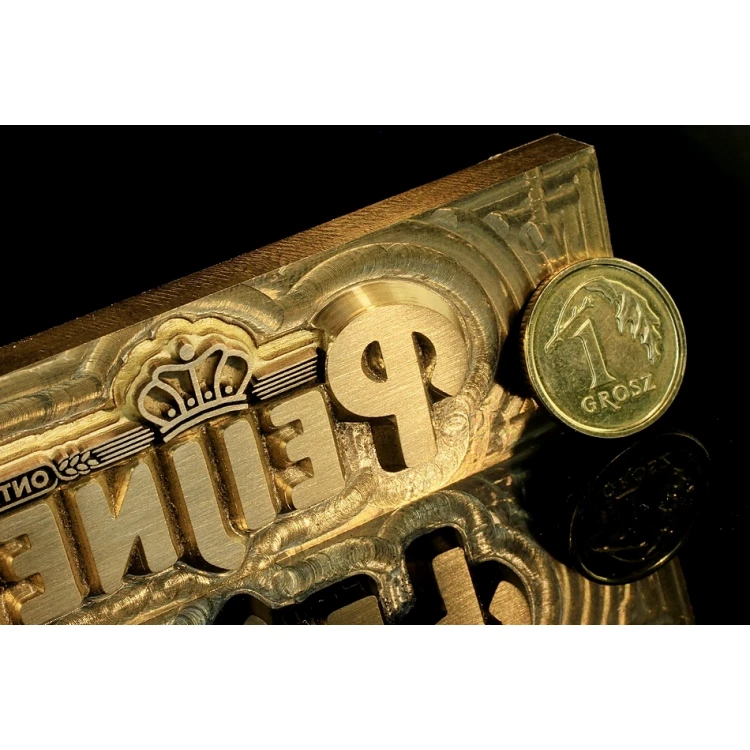 HOTSTAMP - Matryca / Pieczęć do wyciskania logotypu na gorąco i zimno - wymiary matrycy: 113x24mm - CNC i LASER