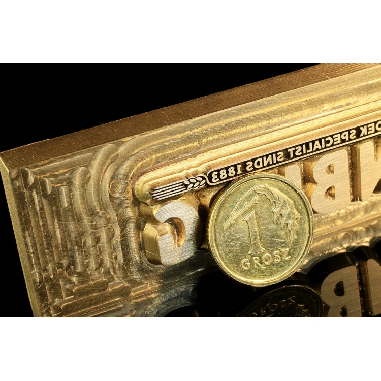 HOTSTAMP - Matryca / Pieczęć do wyciskania logotypu na gorąco i zimno - wymiary matrycy: 113x24mm - CNC i LASER