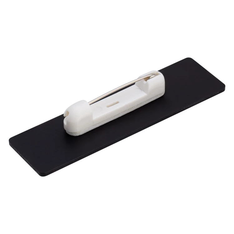 Identyfikator dla pracownika - różowy z czarnym grawerem - 69x19mm - rogi zaokrąglone - ID140
