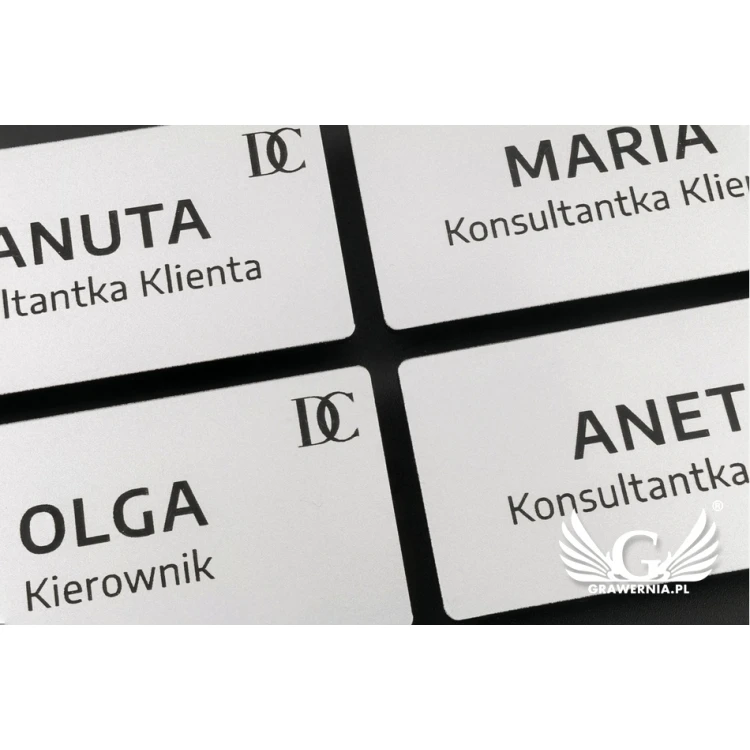 Identyfikator - big kolor srebrny matowy - 70x35mm - ID065
