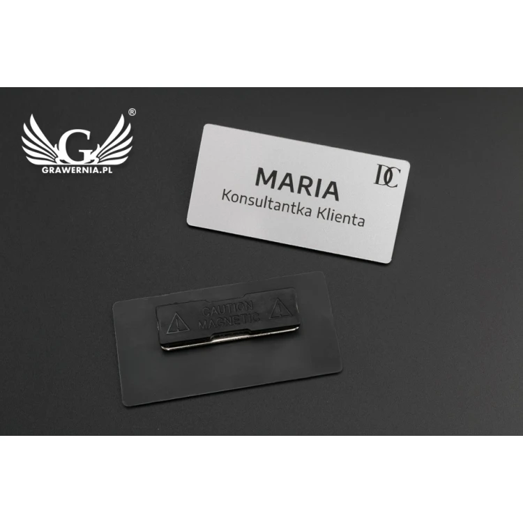 Identyfikator - big kolor srebrny matowy - 70x35mm - ID065
