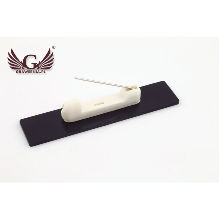 Identyfikator - slim biały z grawerem - 70x15mm - ID048