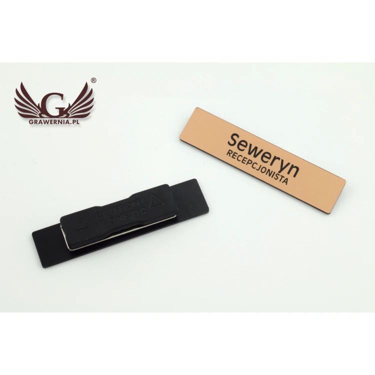 Identyfikator - slim kolor miedziany lub caffe latte - 70x15mm - ID052