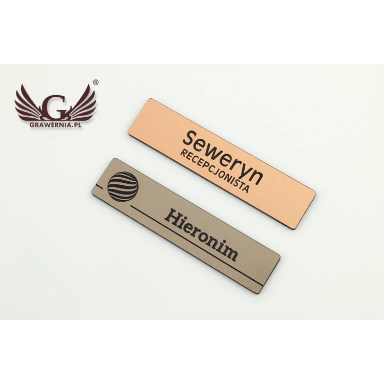 Identyfikator - slim kolor miedziany lub caffe latte - 70x15mm - ID052