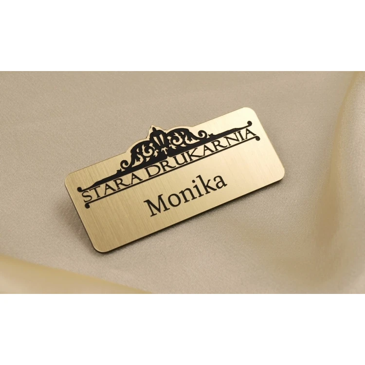 Identyfikator dla pracownika Złoty 75x30mm - ID006