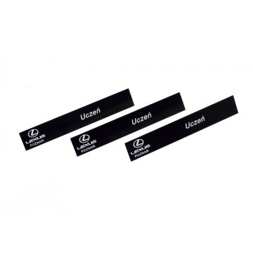 Identyfikator dla pracownika - czarny z białym grawerem - 72x12mm - ID031