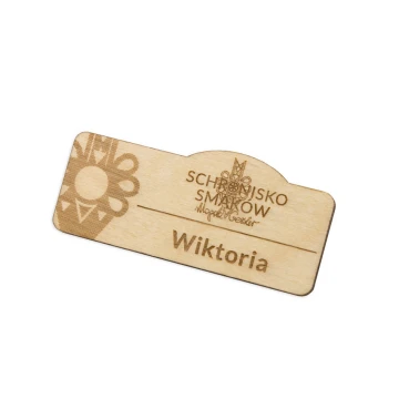 Identyfikator dla pracownika - 65x29mm - ID034 - drewno 