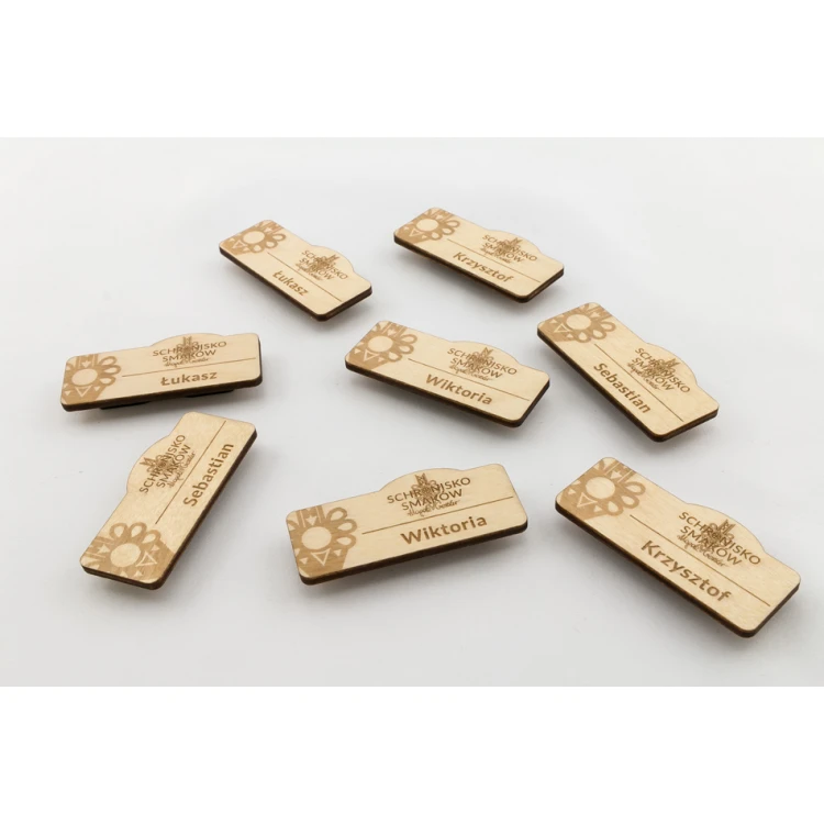 Identyfikator dla pracownika - 65x29mm - ID034 - drewno 