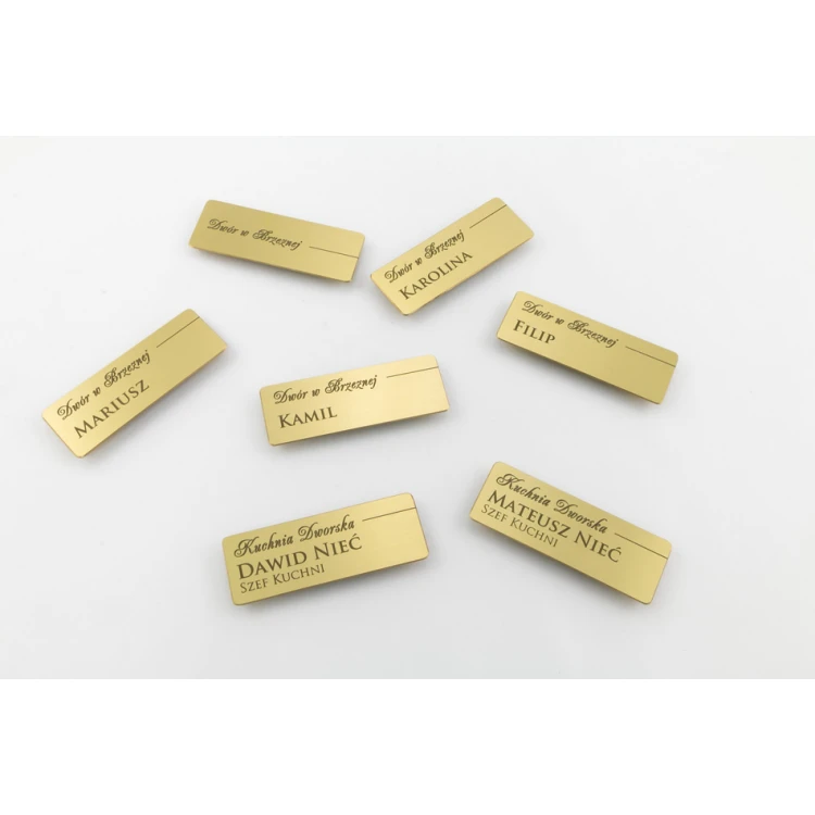 Identyfikator dla pracownika - 70x25mm - ID033 - mosiądz 