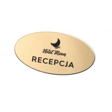 Identyfikator dla pracownika - ZŁOTY LUB SREBRNY ELIPSA - ID014