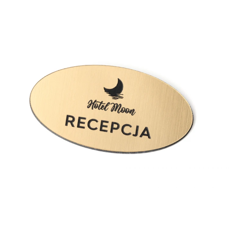 Identyfikator dla pracownika - ZŁOTY LUB SREBRNY ELIPSA - ID014
