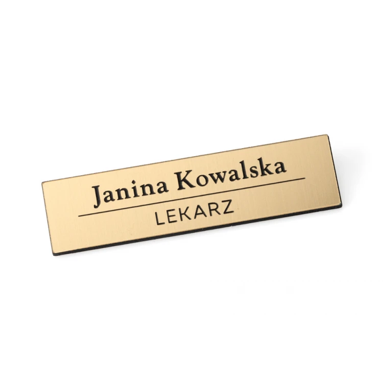 Identyfikator dla pracownika Złoty 65x17mm - MINI 1 - ID009