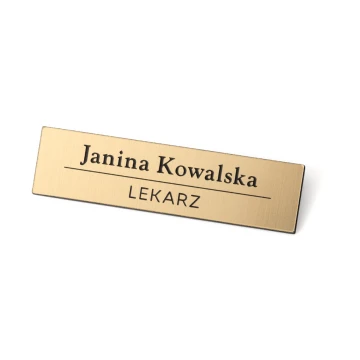 Identyfikator dla pracownika Złoty 65x17mm - MINI 1 - ID009