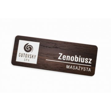 Identyfikator - medium - imitacja drewna - ID096