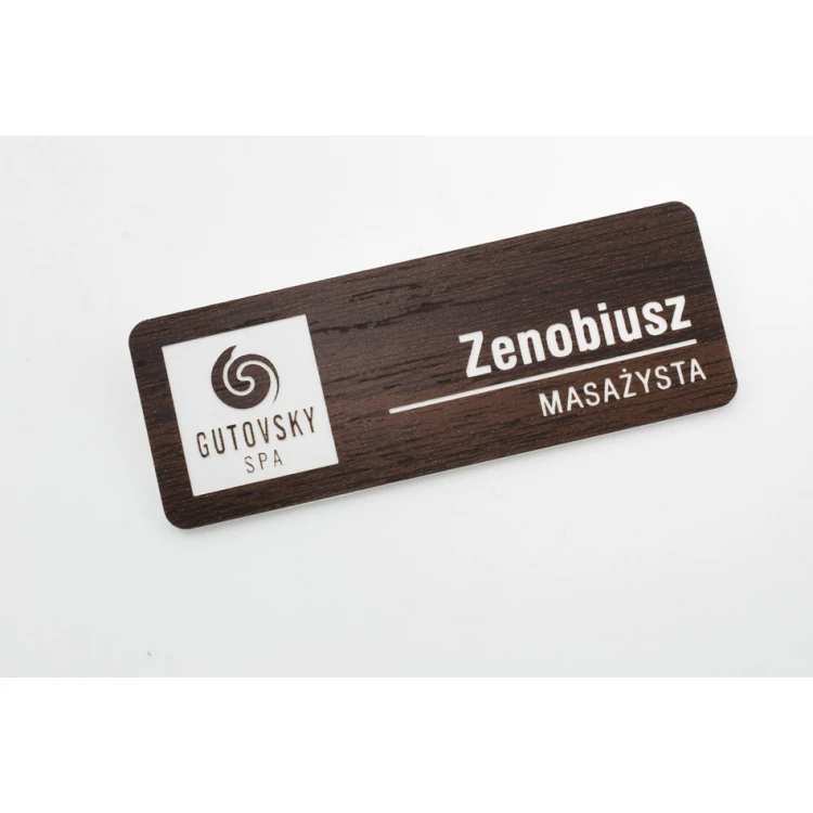 Identyfikator - medium - imitacja drewna - ID096