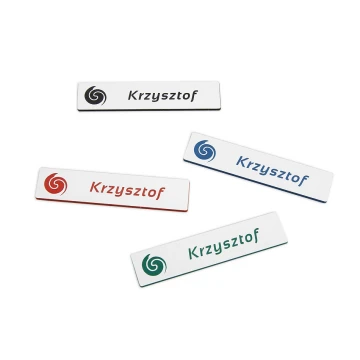 Identyfikator - slim biały z grawerem - 70x15mm - ID048