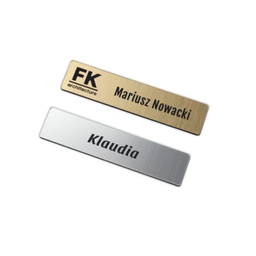 Identyfikator - slim kolor złoty lub srebrny - 70x15mm - ID054