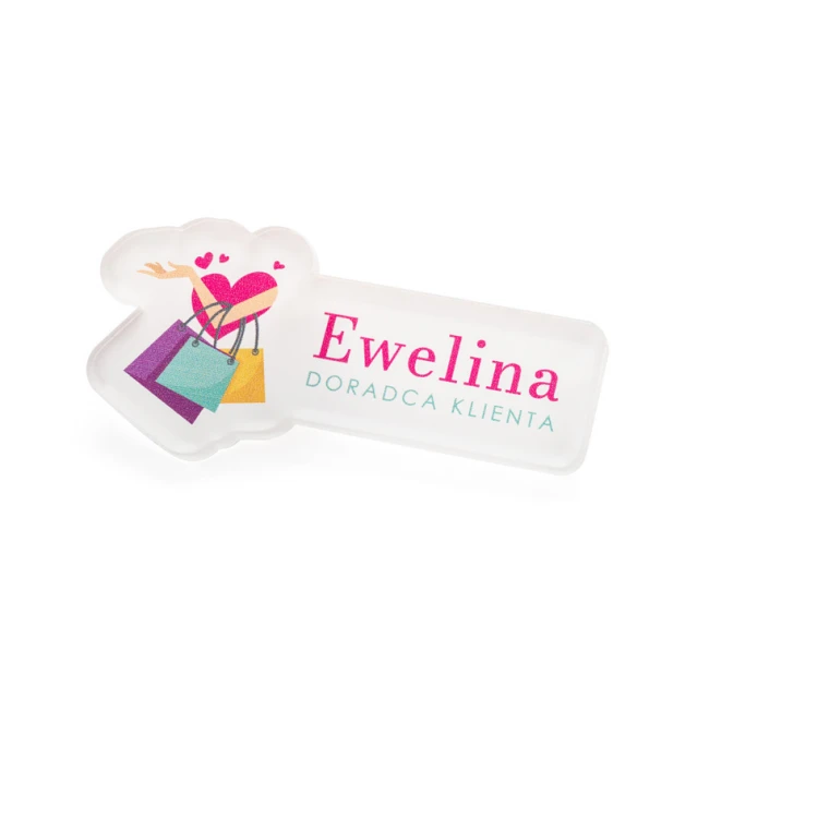 Identyfikator z dowolnym logotypem - plexi z nadrukiem UV - ID109
