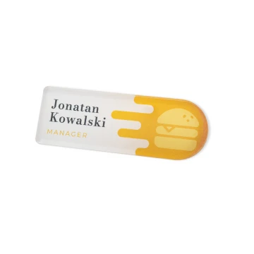 Identyfikator z dowolnym logotypem - plexi z nadrukiem UV - ID110
