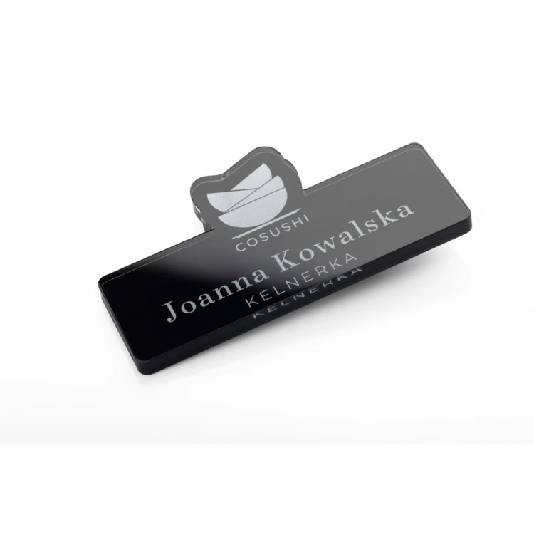 Identyfikator z dowolnym logotypem - plexi z nadrukiem UV - ID112
