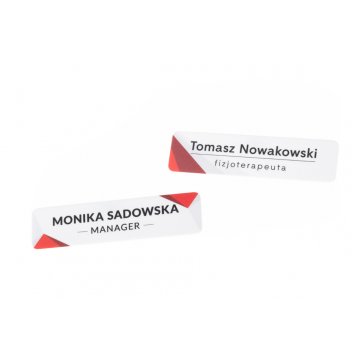 Identyfikator z nadrukiem UV - tworzywo HIPS - wym. 67x17mm - ID116