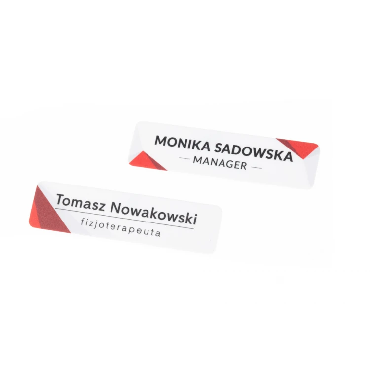 Identyfikator z nadrukiem UV - tworzywo HIPS - wym. 67x17mm - ID116