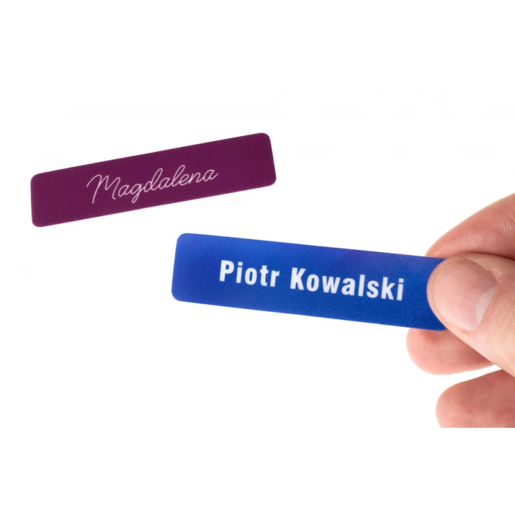 Identyfikator z nadrukiem UV - tworzywo HIPS - wym. 67x17mm - ID119
