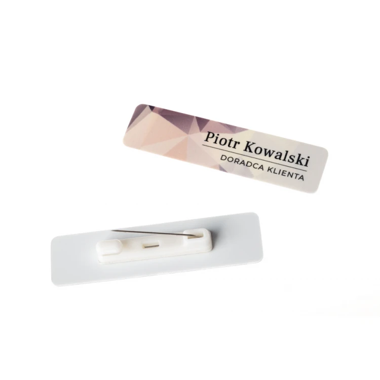 Identyfikator z nadrukiem UV - tworzywo HIPS - wym. 67x17mm - ID119