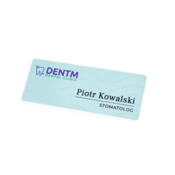 Identyfikator z nadrukiem UV - tworzywo HIPS - wym. 75x30mm - ID120