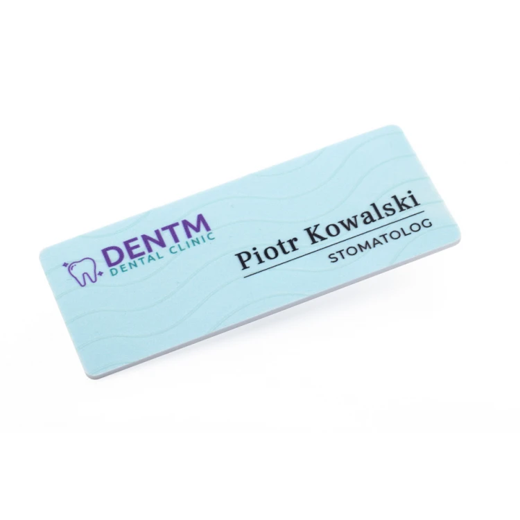 Identyfikator z nadrukiem UV - tworzywo HIPS - wym. 75x30mm - ID120