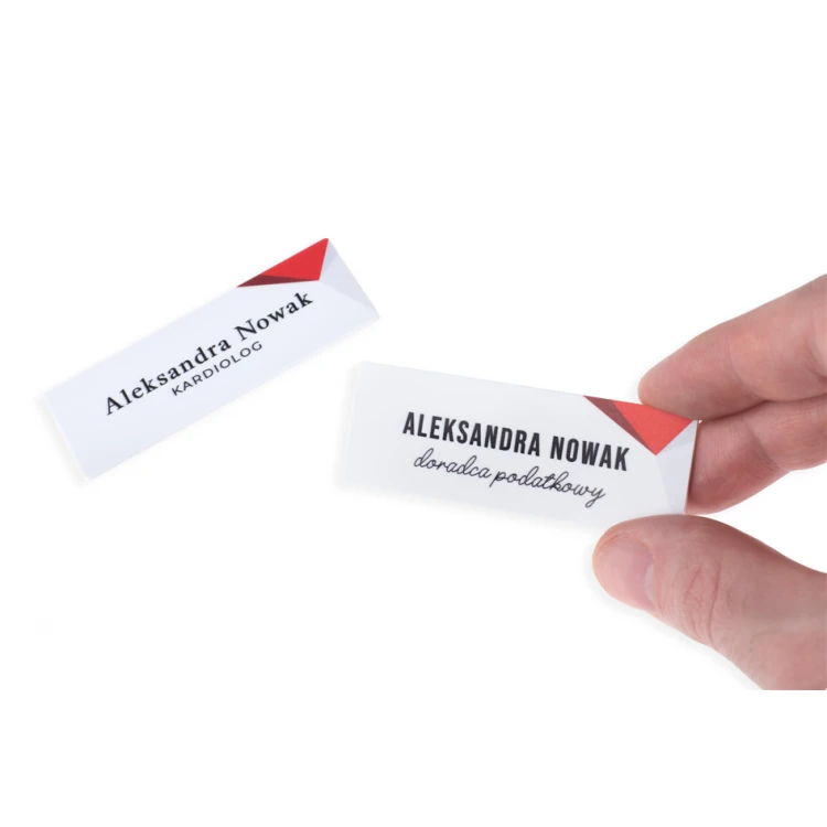 Identyfikator z nadrukiem UV - tworzywo HIPS - wym. 70x25mm - ID122
