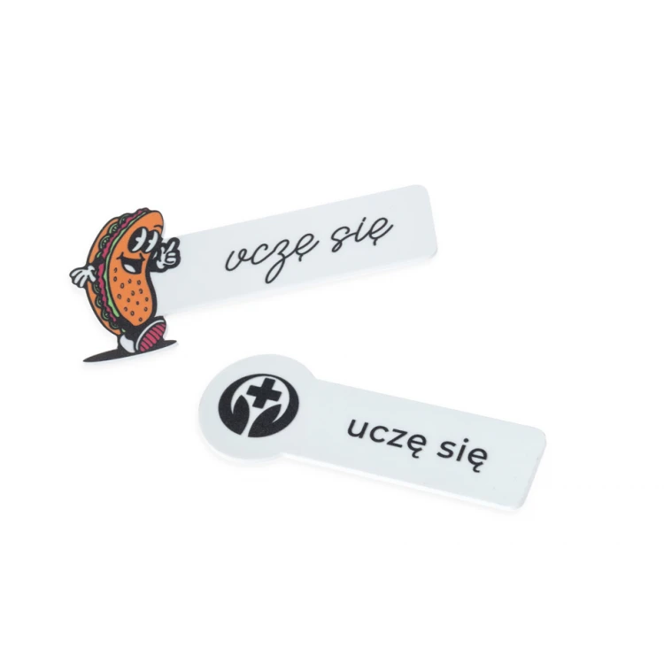 Identyfikator z nadrukiem UV - tworzywo HIPS - wym. 75x35mm - ID123