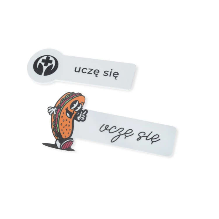 Identyfikator z nadrukiem UV - tworzywo HIPS - wym. 75x35mm - ID123