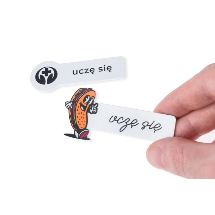 Identyfikator z nadrukiem UV - tworzywo HIPS - wym. 75x35mm - ID123