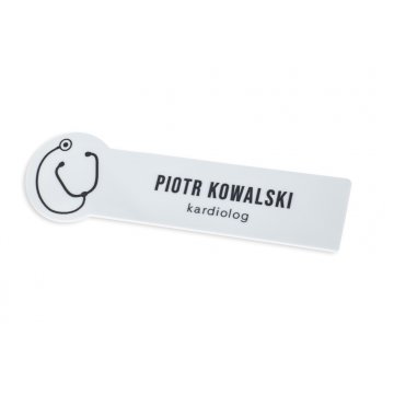 Identyfikator z nadrukiem UV - tworzywo HIPS - wym. 90x27mm - ID125