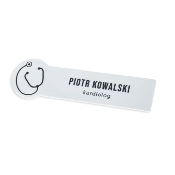 Identyfikator z nadrukiem UV - tworzywo HIPS - wym. 90x27mm - ID125